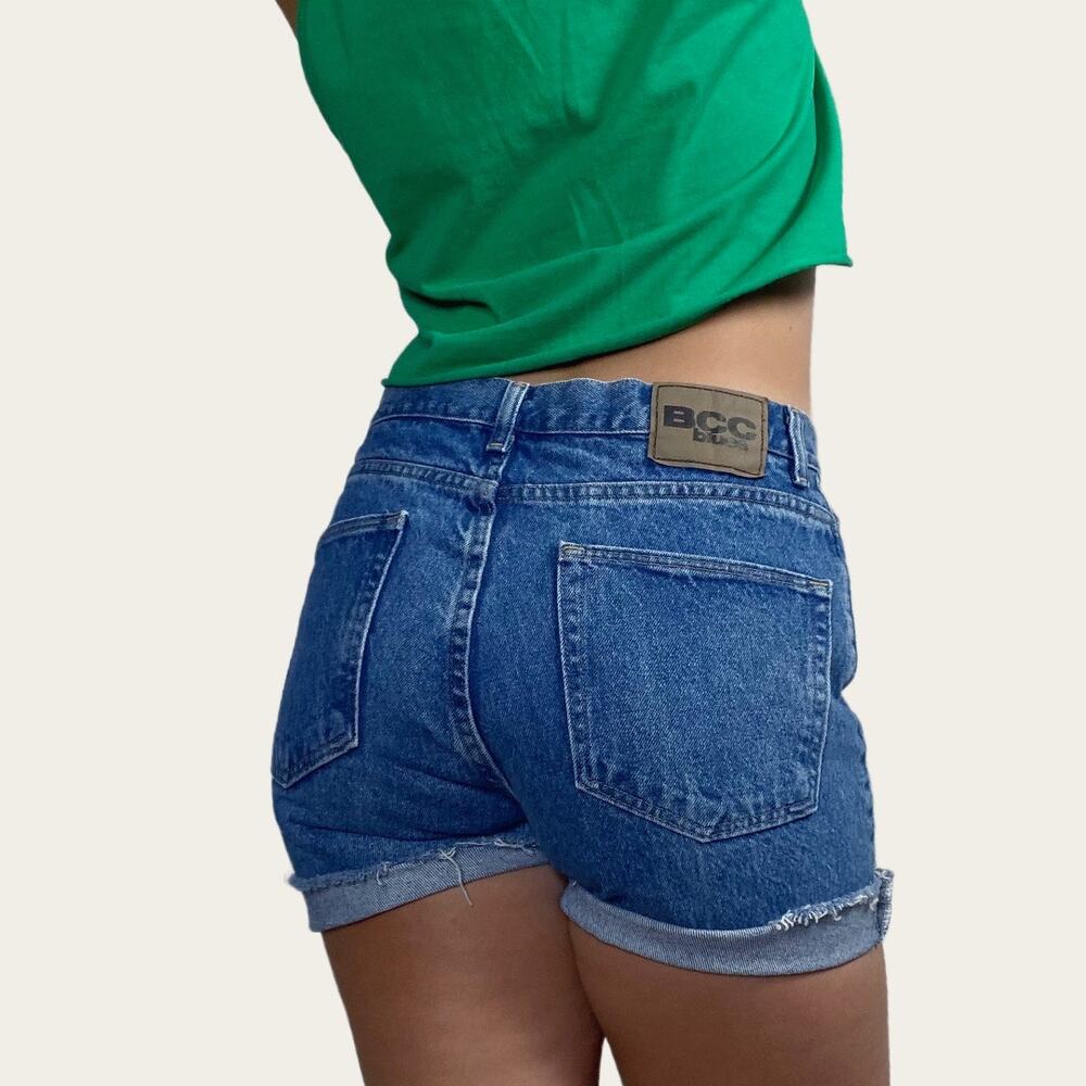 BCC Blues Vintage Medium Dark Wash Festival Grunge Cutoff Shorts Sz 30
